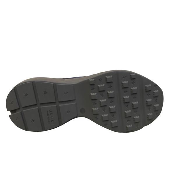 New GUCCI GG Supreme Maxi BLUE Gray Canvas Rhython Sneakers Men's 12 | US 12.5 - Picture 9 of 16